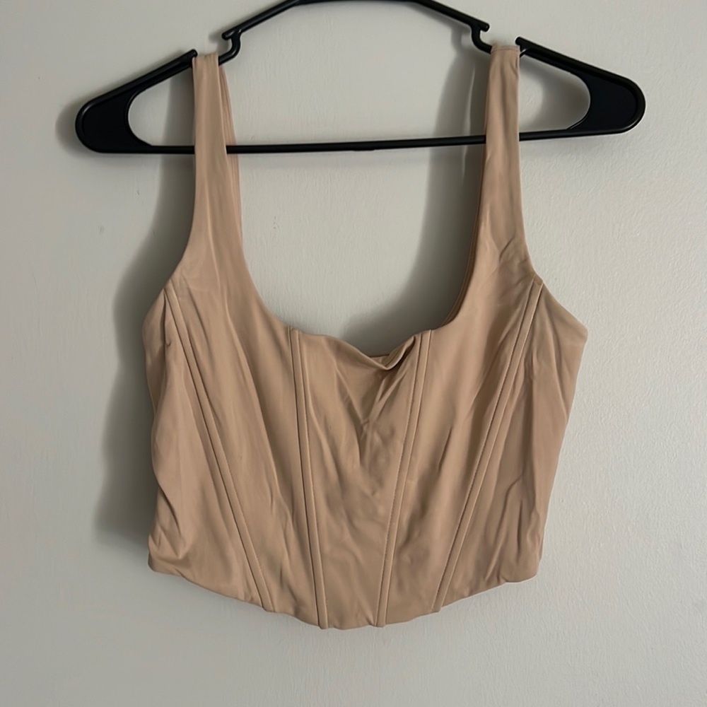 Beige Crop Corset Top